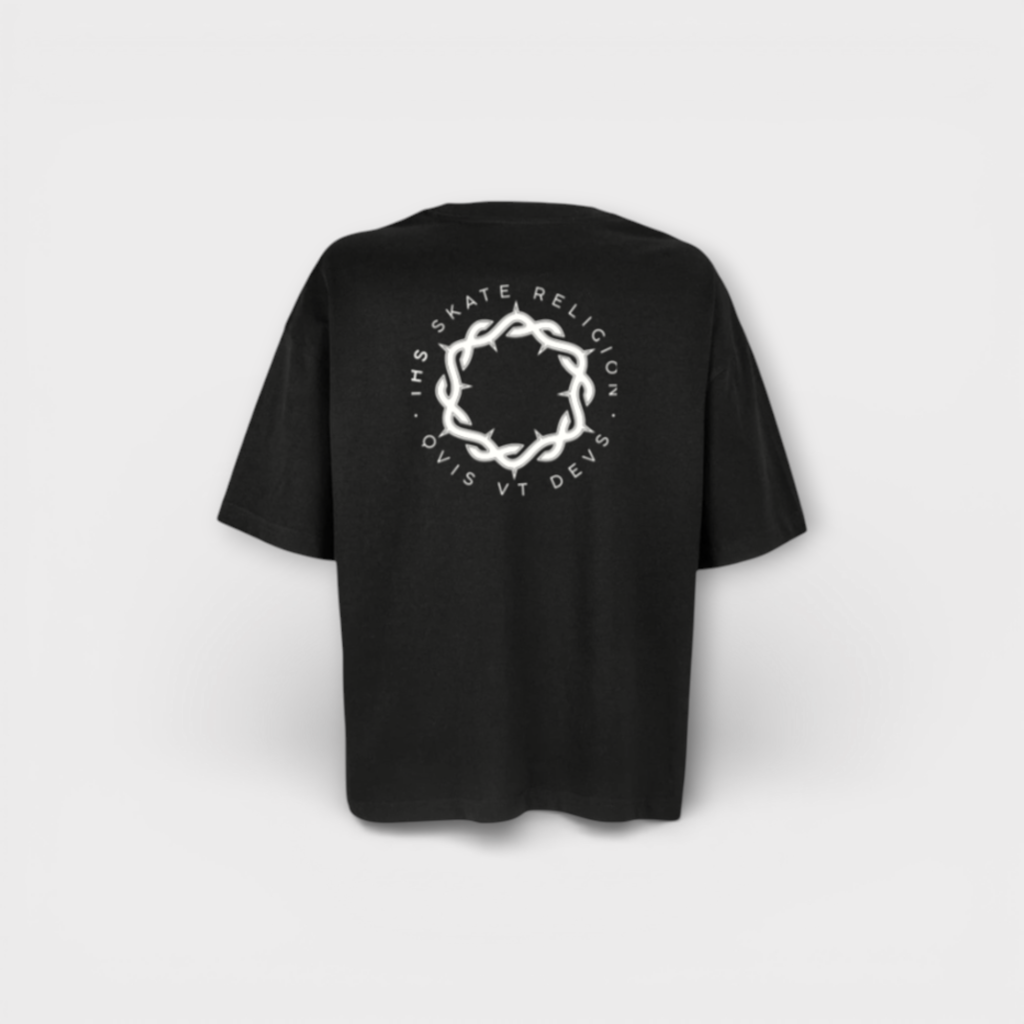 Boxy Iconic Crown Tee Black