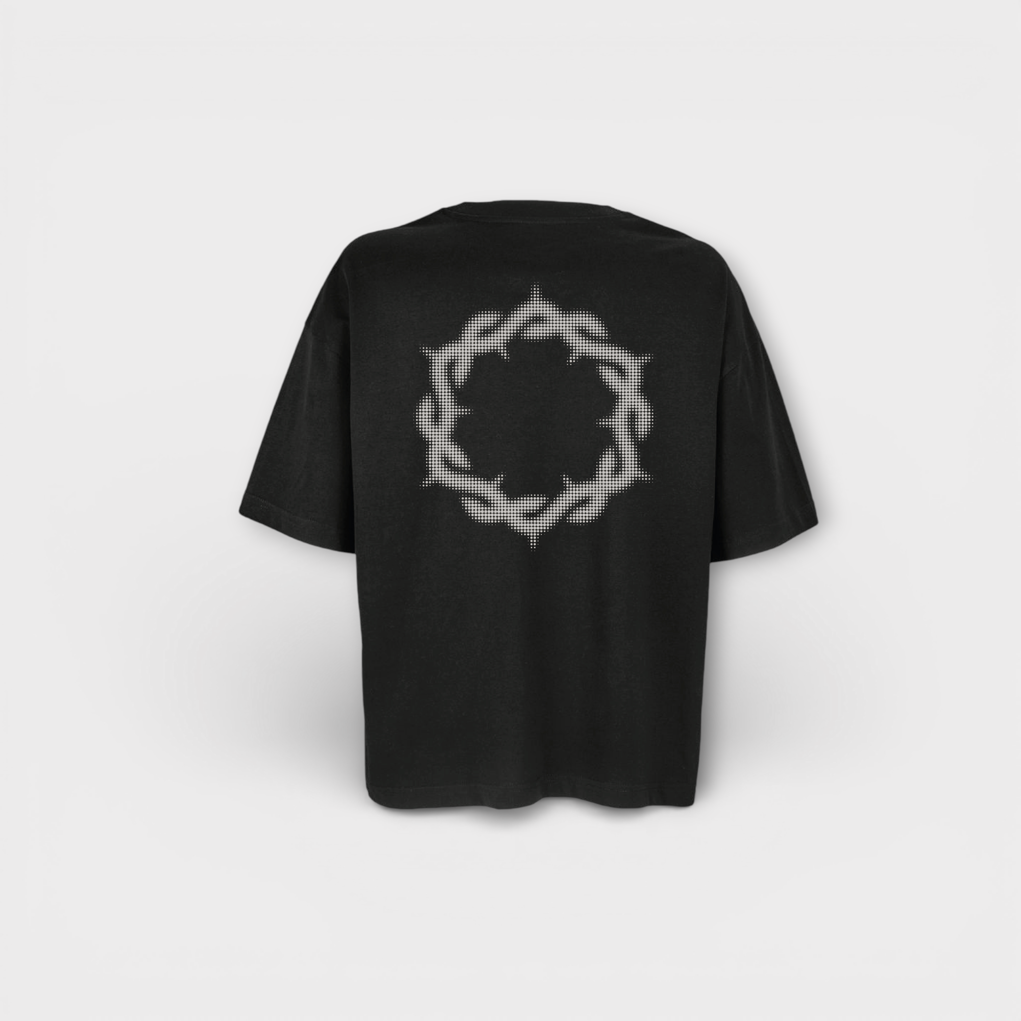 Boxy Halftone Crown Tee Black