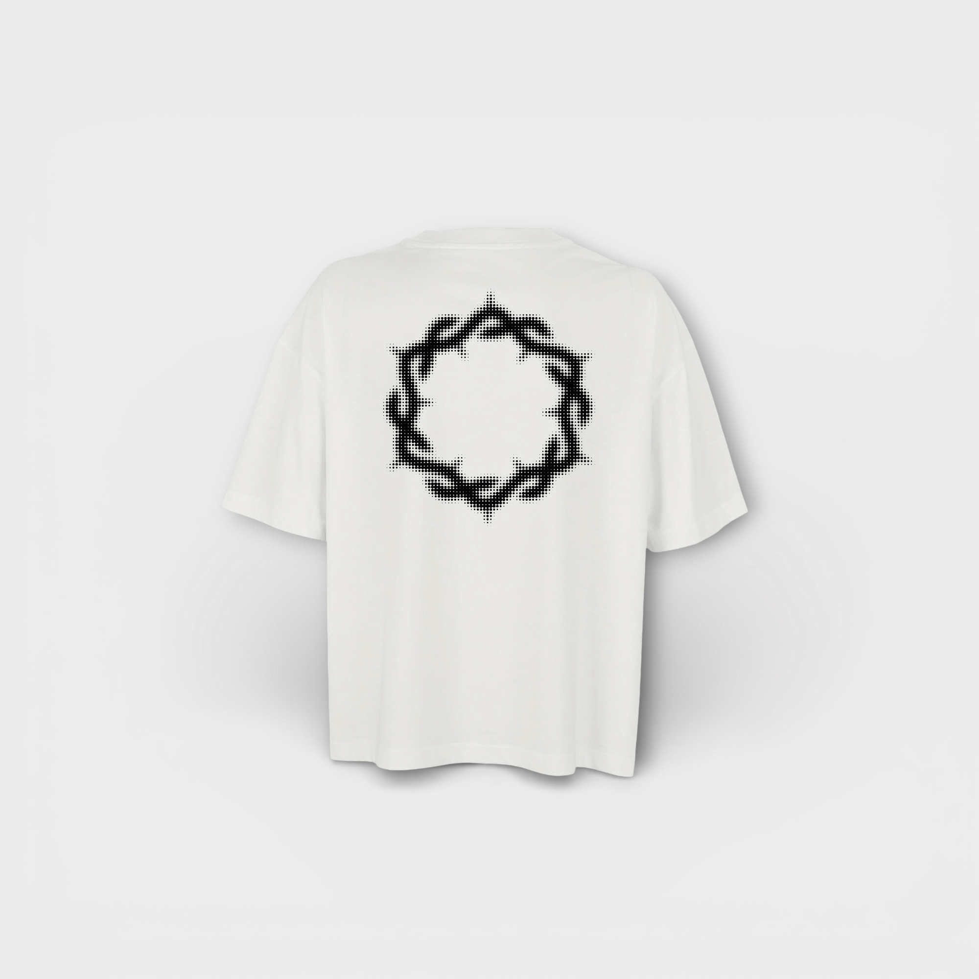 Boxy Halftone Crown Tee White